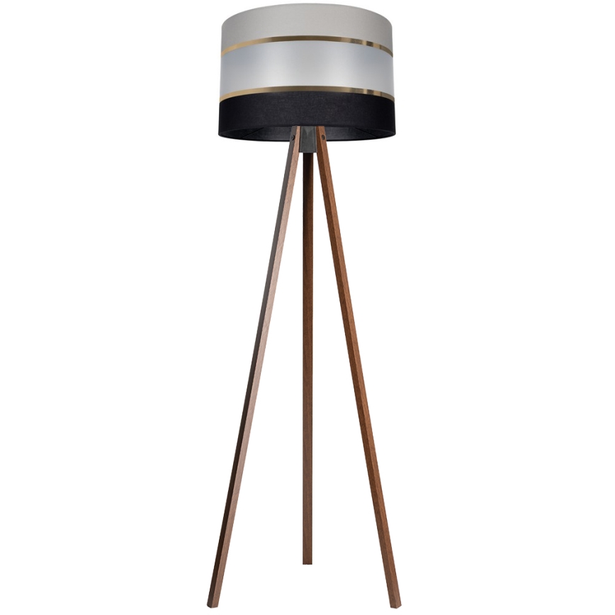 Staande Lamp CORAL 1xE27/60W/230V bruin/zwart/grijs/goud