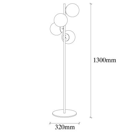 Staande Lamp FAZE 4xE27/100W/230V