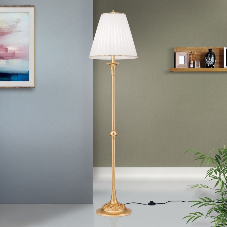 Staande Lamp FONSA 1xE27/60W/230V wit/goud