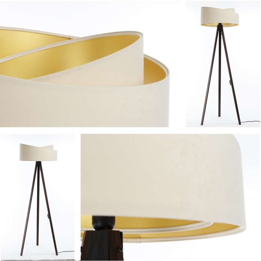 Staande lamp GALAXY 1xE27/60W/230V crème/wengé