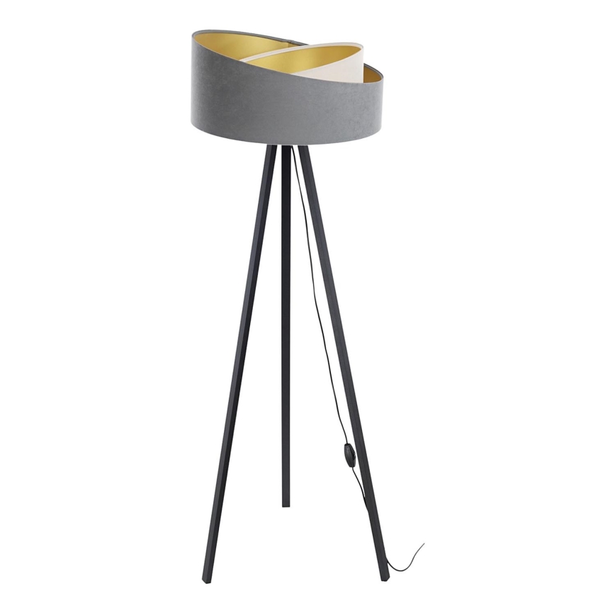 Staande lamp GALAXY 1xE27/60W/230V grijs/crème/wengé