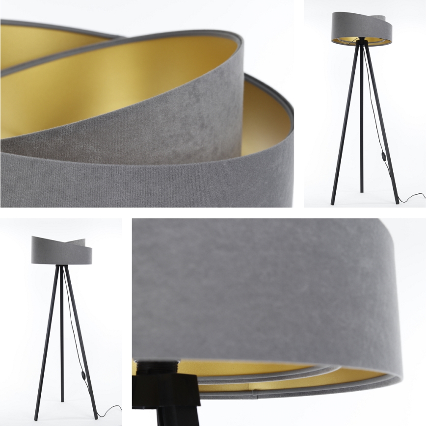 Staande lamp GALAXY 1xE27/60W/230V grijs/wenge