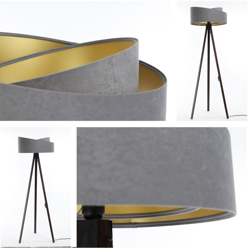 Staande lamp GALAXY 1xE27/60W/230V grijs/wenge