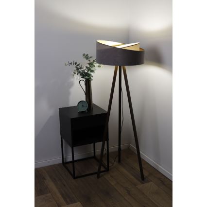 Staande lamp GALAXY 1xE27/60W/230V grijs/wenge