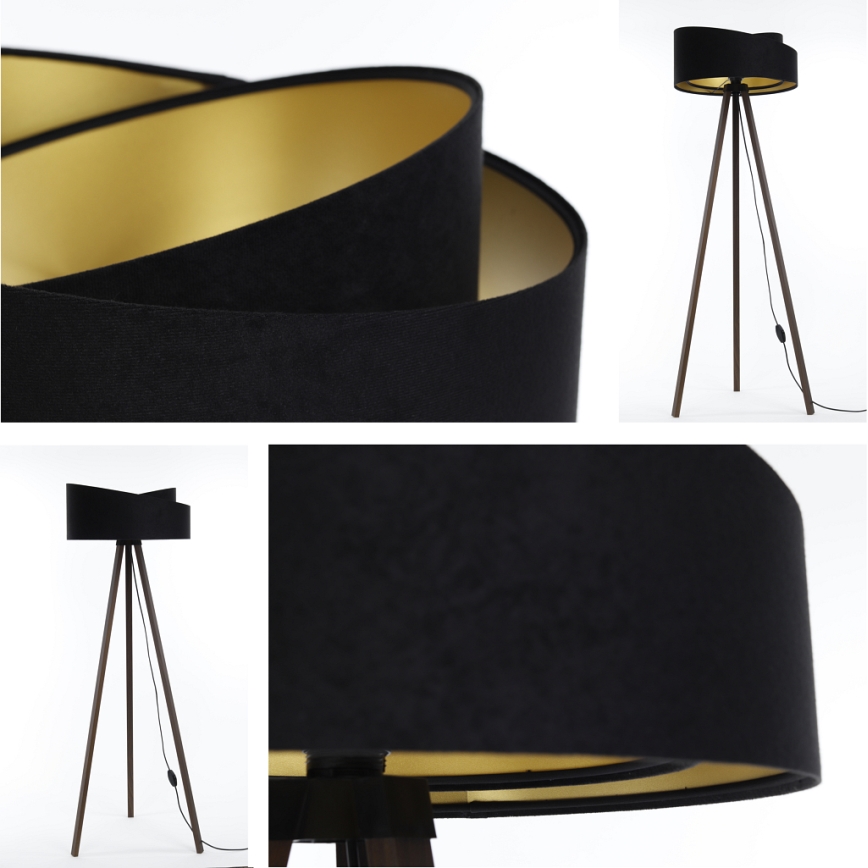 Staande lamp GALAXY 1xE27/60W/230V zwart/bruin