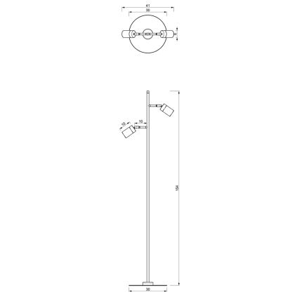 Staande Lamp JOKER 2xGU10/25W/230V wit/glanzend chroom