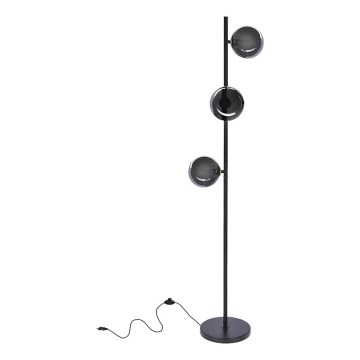 Staande Lamp KAMA 3xG9/28W/230V zwart/gerookt zwart