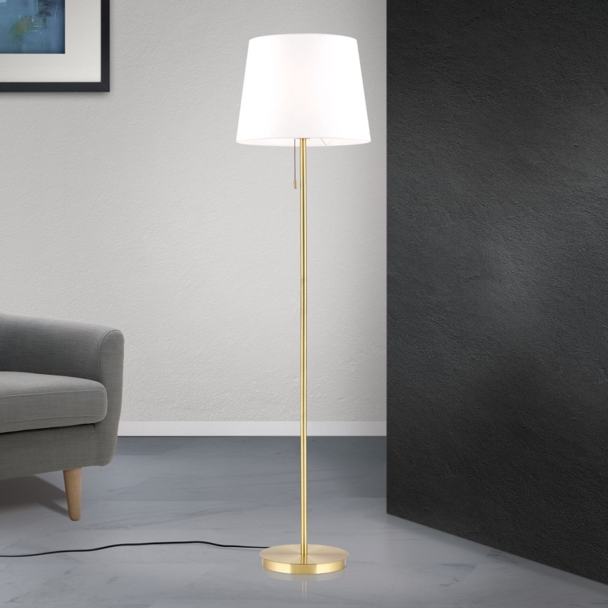 Staande Lamp LUDWIG 1xE27/40W/230V wit/goud