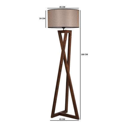 Staande lamp MACKA 1xE27/60W/230V beige/bruin