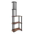 Staande lamp met planken 1xE27/40W/230V 140 cm zwart/bruin