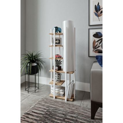 Staande lamp met planken MODA DOR 1xE27/40W/230V wit/bruin