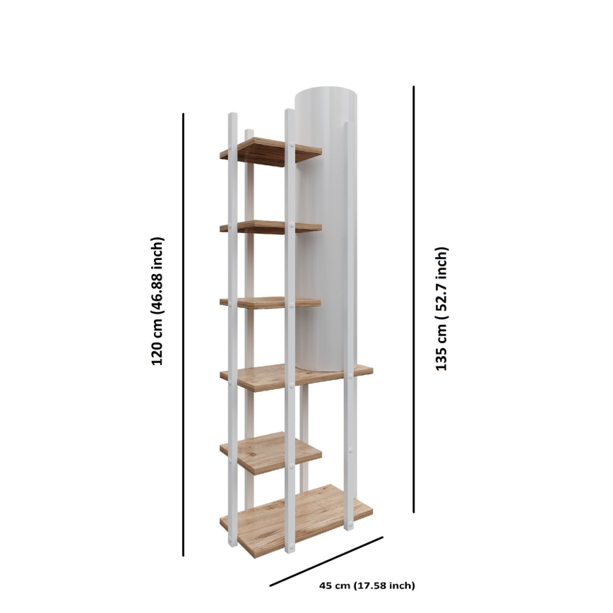 Staande lamp met planken MODA DOR 1xE27/40W/230V wit/bruin