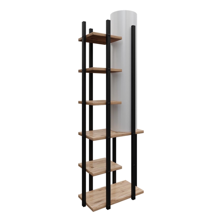 Staande lamp met planken MODA DOR 1xE27/40W/230V zwart/bruin