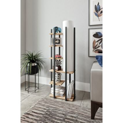 Staande lamp met planken MODA DOR 1xE27/40W/230V zwart/bruin