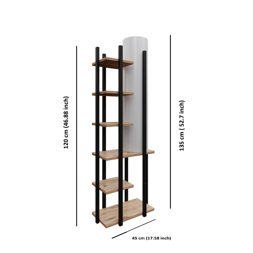 Staande lamp met planken MODA DOR 1xE27/40W/230V zwart/bruin