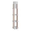 Staande lamp met planken NORA 1xE27/40W/230V bruin/wit