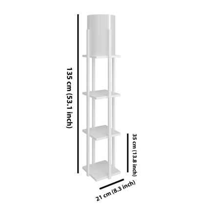 Staande lamp met planken NORA 1xE27/40W/230V wit