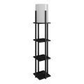 Staande lamp met planken NORA 1xE27/40W/230V zwart