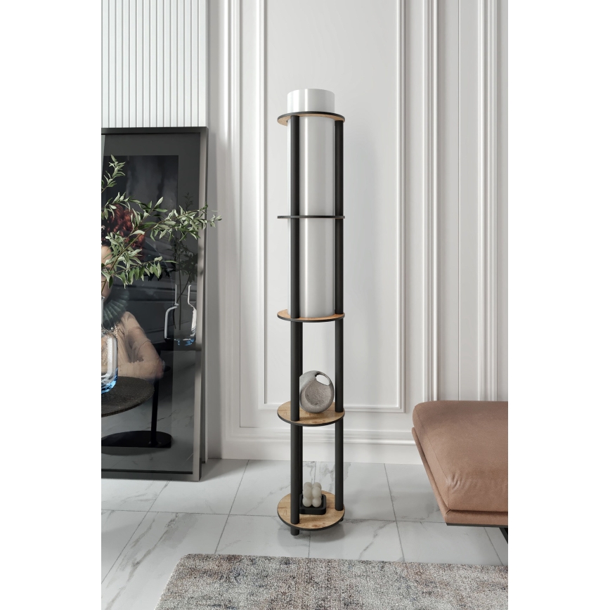 Staande lamp met planken NOTO 1xE27/40W/230V beige/zwart