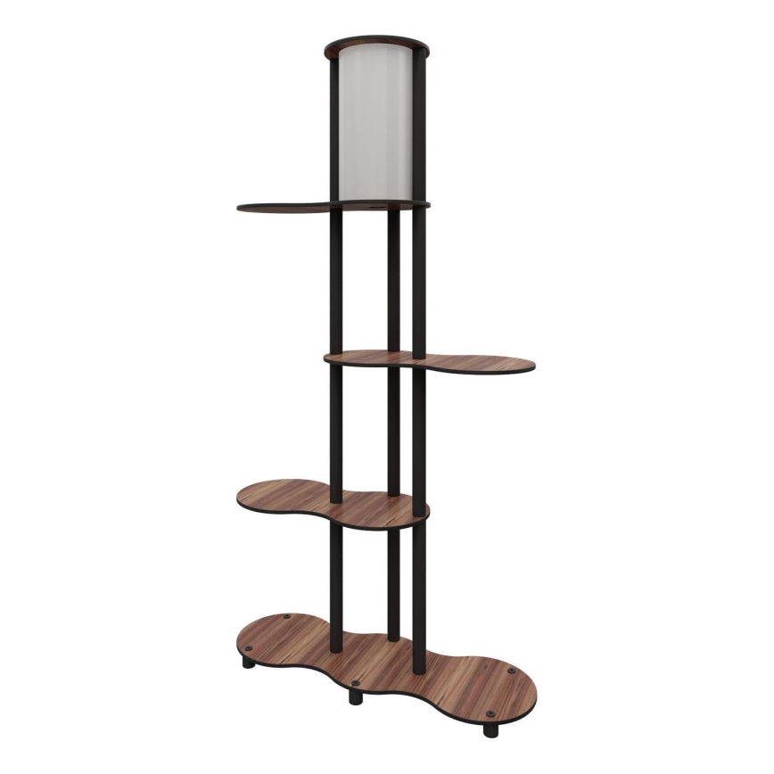 Staande lamp met planken NOTO 1xE27/40W/230V bruin/zwart