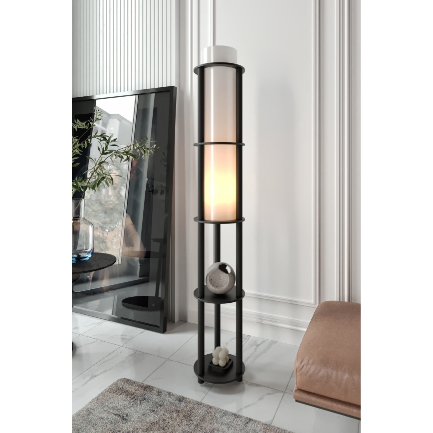 Staande lamp met planken NOTO 1xE27/40W/230V zwart