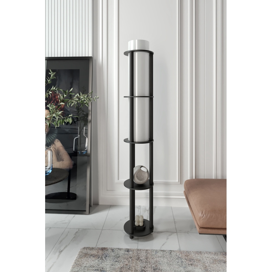 Staande lamp met planken NOTO 1xE27/40W/230V zwart