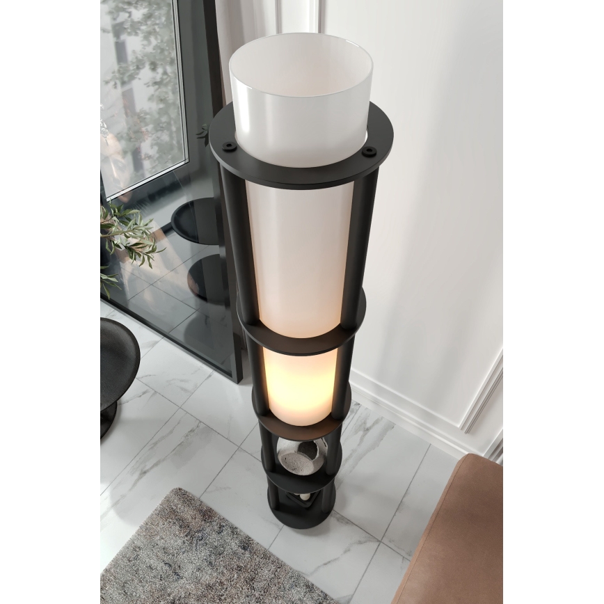 Staande lamp met planken NOTO 1xE27/40W/230V zwart
