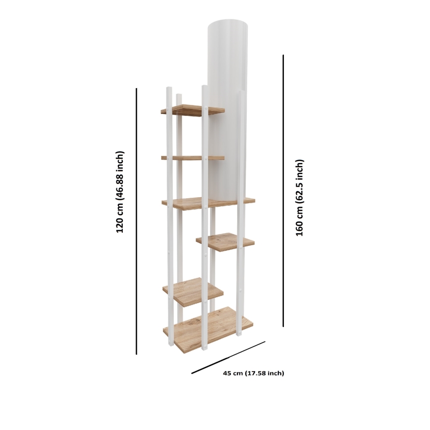Staande lamp met planken VOGUE 1xE27/40W/230V 160 cm wit