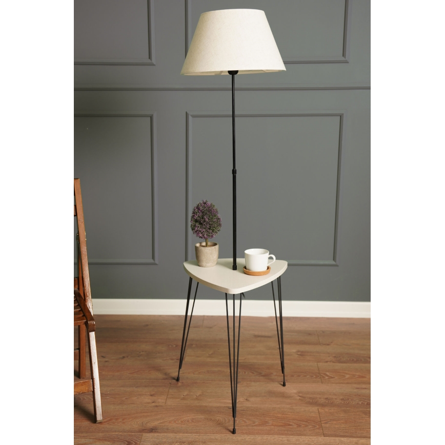 Staande lamp met tafel 1xE27/40W/230V zwart/crème