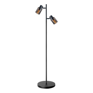Staande lamp REBECCA 2x E14/8W/230V zwart/rookglas
