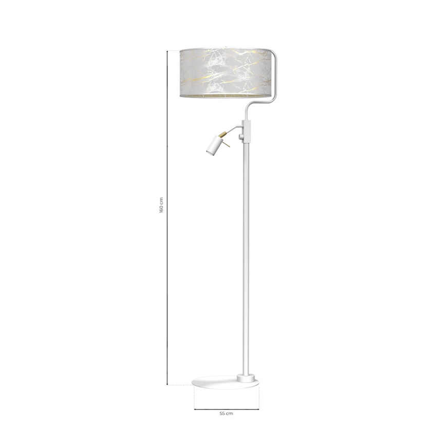 Staande Lamp SENSO 1xE27/40W/230V + 1xGU10/7W wit