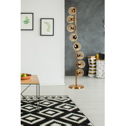 Staande Lamp SIMAY 8xE27/40W/230V goud