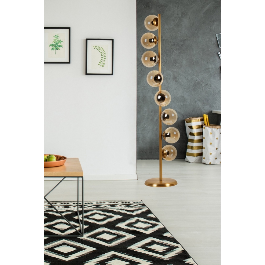 Staande Lamp SIMAY 8xE27/40W/230V goud