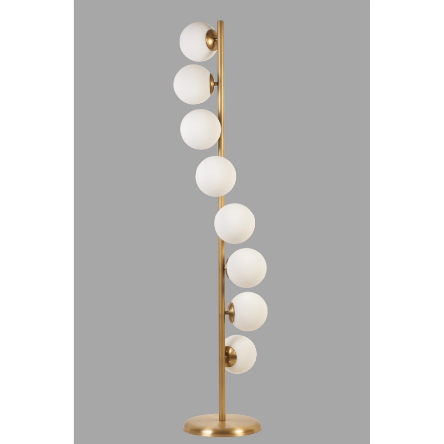 Staande Lamp SIMAY 8xE27/40W/230V goud/wit