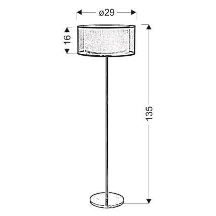 Staande lamp SOLO 3xE14/40W/230V grijs/glanzend chroom 