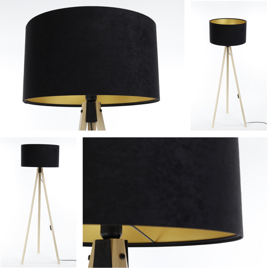 Staande Lamp STANDART 1xE27/60W/230V zwart/beige