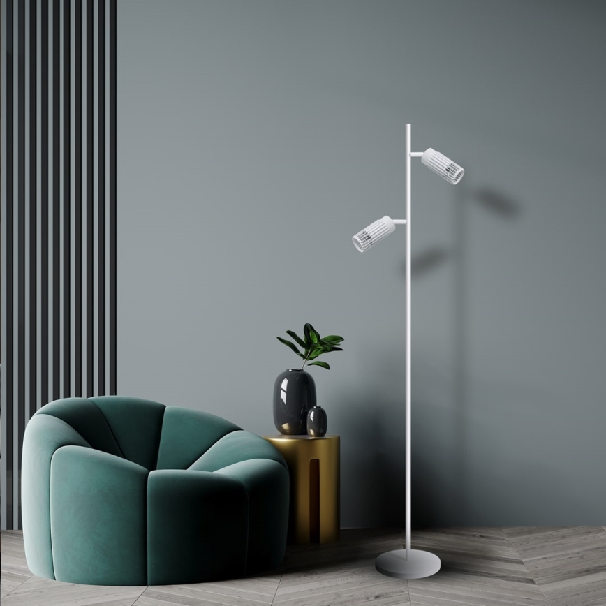 Staande Lamp VERTICAL 2xGU10/8W/230V wit