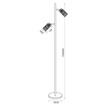 Staande Lamp VERTICAL 2xGU10/8W/230V zwart