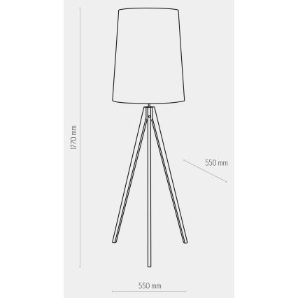 Staande Lamp WALZ 1xE27/25W/230V grijs/hout