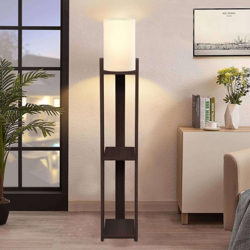 STAANDE LAMPA AYD 1xE27/40W/230V bruin/crème