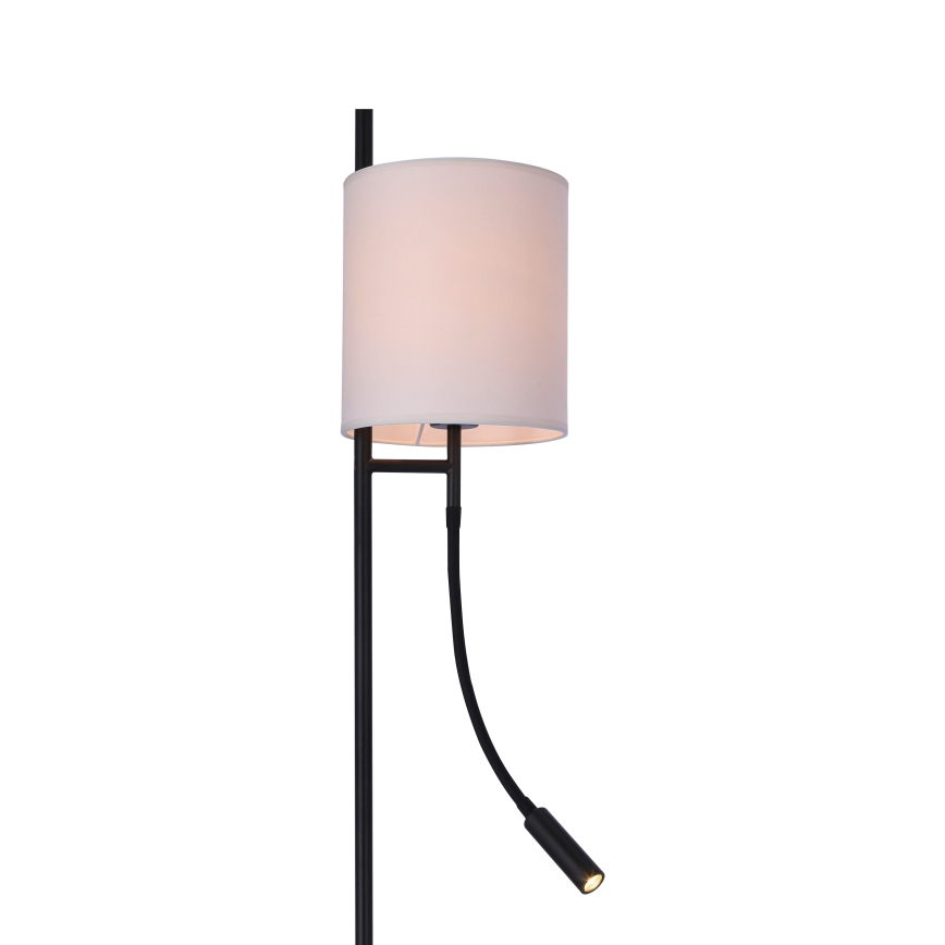Staande LED Lamp TOKYO 1xE27/40W/230V + LED/3W zwart/wit