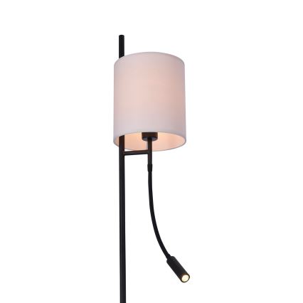 Staande LED Lamp TOKYO 1xE27/40W/230V + LED/3W zwart/wit