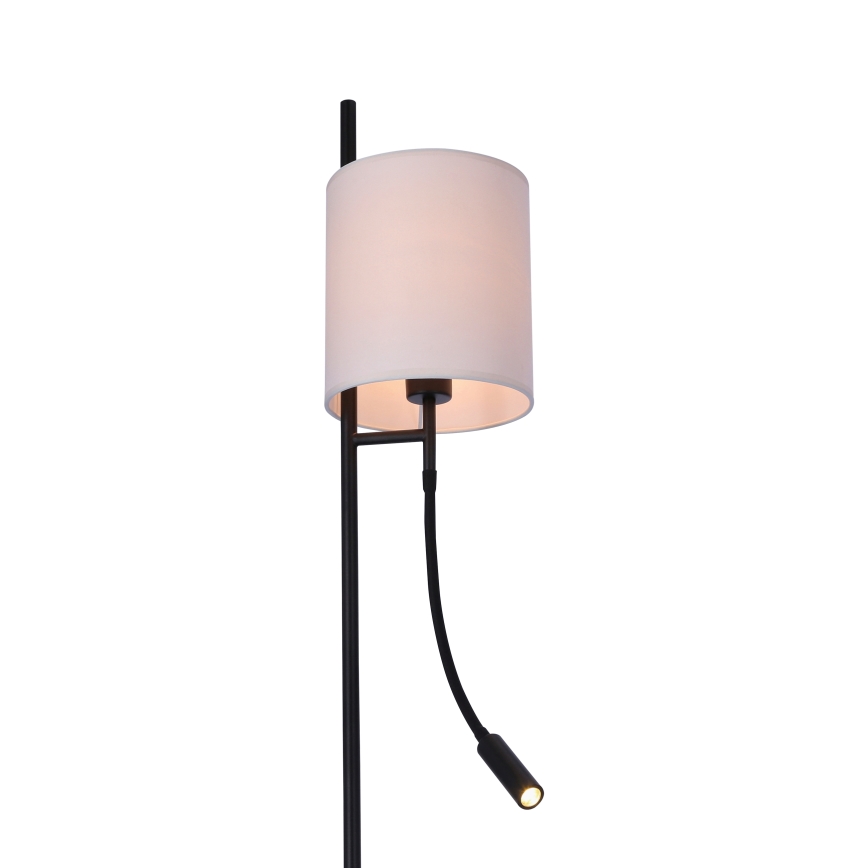 Staande LED Lamp TOKYO 1xE27/40W/230V + LED/3W zwart/wit
