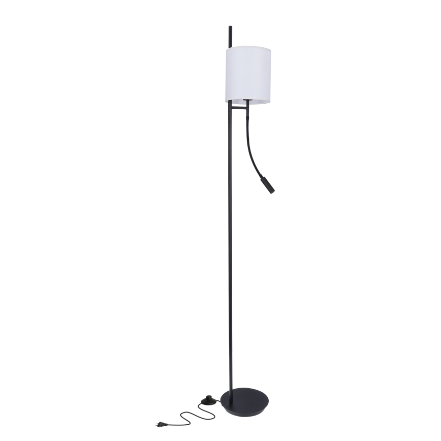 Staande LED Lamp TOKYO 1xE27/40W/230V + LED/3W zwart/wit
