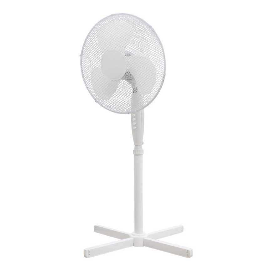 Staande ventilator 40 cm, 3 snelheden, wit 50W