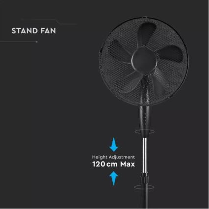 Staande Ventilator 43cm 55W/230V zwart