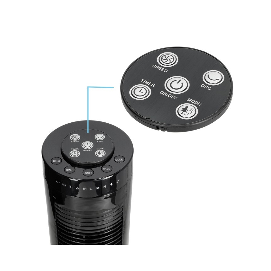 Staande ventilator HOORN 45W/230V 81 cm zwart