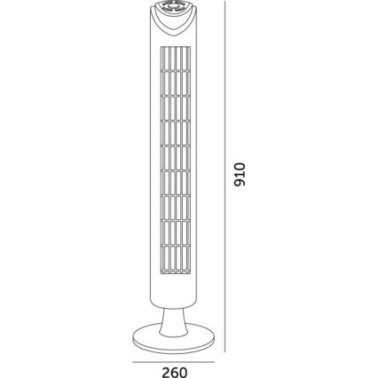 Staande ventilator LISSE 45W/230V 91,4 cm zwart + afstandsbediening