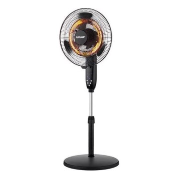 Staande ventilator met verwarming 35W/2000W/230V Ø 40 cm zwart