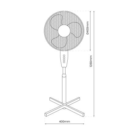 Staande ventilator STANDING 128 cm 45W
